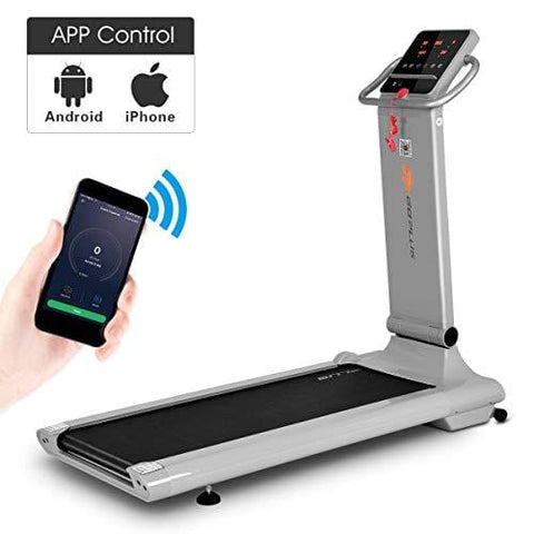 Goplus 1.5HP Electric Folding Treadmill Portable Motorized Running Machine Home Gym Cardio Fitness w/App (Silver)