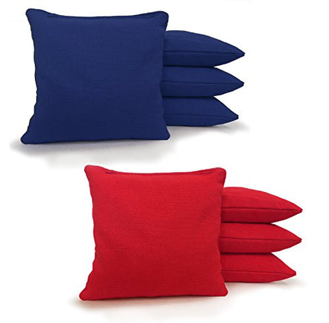 Johnson Enterprises, LLC 8 Standard Corn Filled Regulation 6"x6" Duck Cloth Cornhole Bags! (Red/Royal)