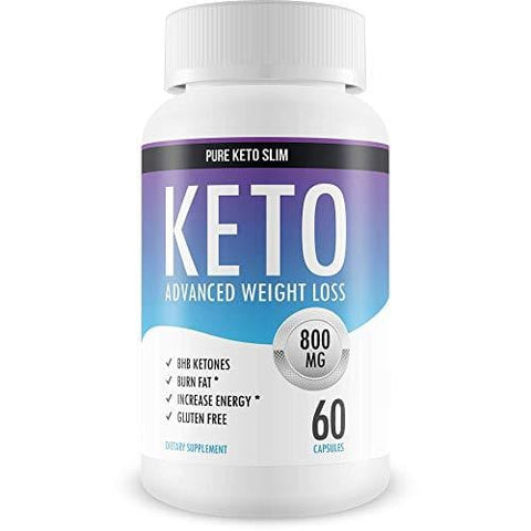 Pure Keto Slim - Keto Diet Pills - Exogenous Ketones Help Burn Fat - Weight Loss Supplement to Burn Fat - Boost Energy and Metabolism - 60 Capsules