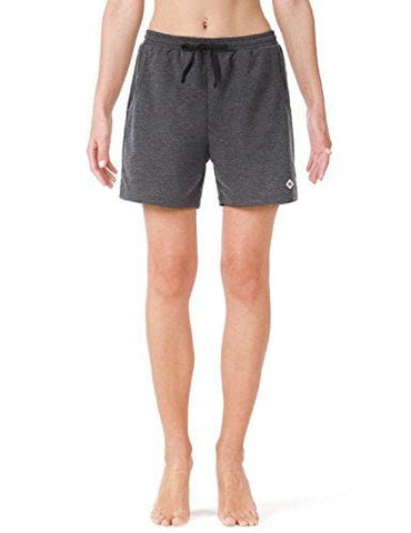 Naviskin Women's 5" Active Yoga Shorts Workout Fitness Lounge Outdoor Shorts with Big Pockets Grey Size XXL