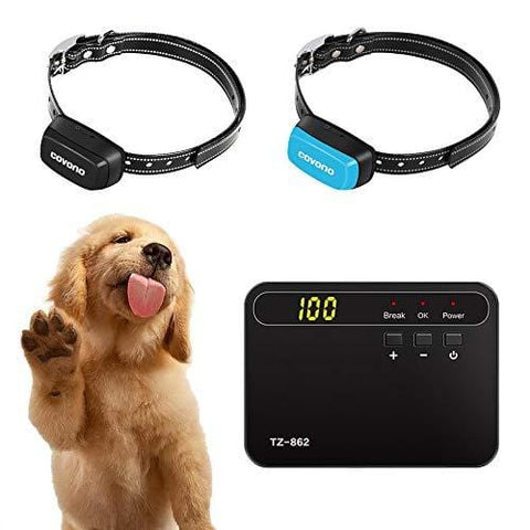 COVONO Underground Dog Containment System,Electric Dog Fence (In Ground Pet Fence,650Ft Wire,Waterproof,Rechargeable Collar,Static/Tone Correction,Support 2 Dogs)