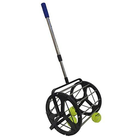 XGao Tennis Golf Ball Picker Baseball Collector Pick Up Over 55 Balls 2-in-1 Ball Hopper Retriever Unique Mower Collector Box Trainer with Lockable Lid Durable Convenient Heavy Duty (Black)