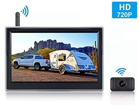 LeeKooLuu HD Digital Wireless Backup Camera for Cars,SUVs,Pickups,Trucks,Minivans High-Speed Observation 5' Monitor System Front/Rear View Camera IP69K Waterproof Night Vision Guide Lines On/Off