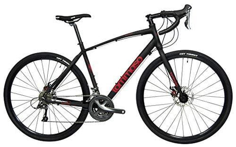 Tommaso Sentiero Shimano Claris Gravel Adventure Bike with Disc Brakes, Extra Wide Tires, Perfect for Road Or Dirt Trail Touring, Matte Black - Medium