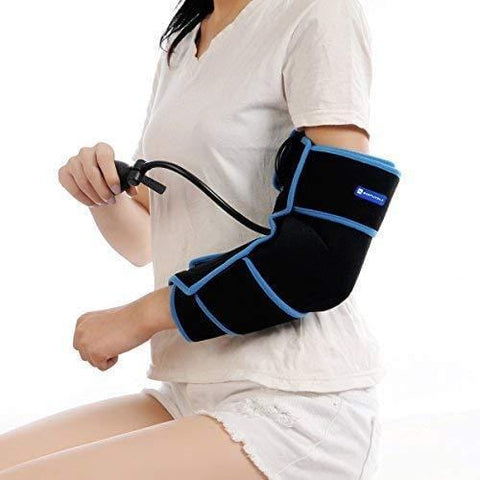 Cold Therapy Elbow Wrap With Compression and Extra Ice Gel Pack - Essential Kit For Tennis Elbow, Elbow Pain and Post Elbow Surgery Recovery by SimplyJnJ
