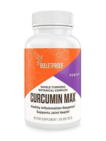 Bulletproof Curcumin Max, Bioavailable Natural Turmeric Complex, Ginger, Boswellia, Stephania, Enhanced Absorption Brain Octane MCT Softgels (60 Softgels)