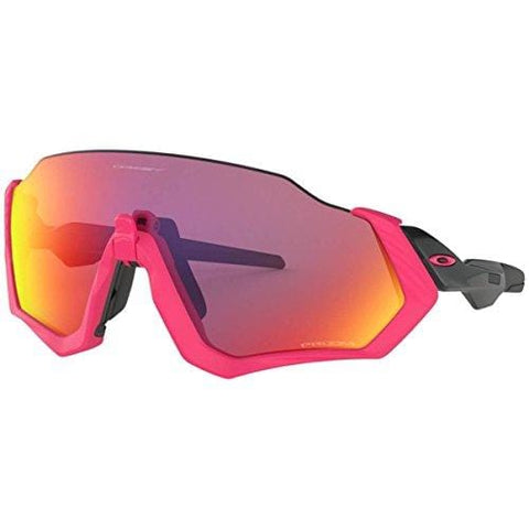 Oakley Men's Flight Jacket Sunglasses,OS,Polished Black/Neon Pink