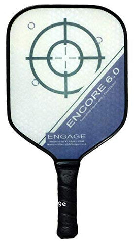 EP Engage Encore 6.0 Pickleball Paddle, Thick Core for Control & Feel, Built for Power & Large Sweet Spot (4 1/8 inch Grip, Blue)