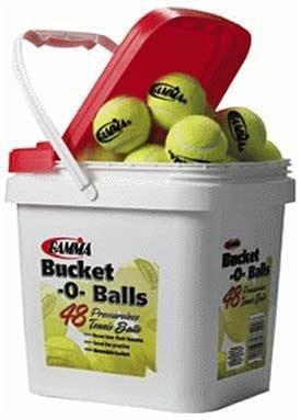 GAMMA Pressureless Tennis Ball Bucket| Case w/48 Practice Balls| Sturdy/Reusable/Portable Bucket to Replace Less Durable Tennis Mesh Bags| Ideal For All Court Types| Gamma Premium Tennis Accessories [product _type] Gamma - Ultra Pickleball - The Pickleball Paddle MegaStore