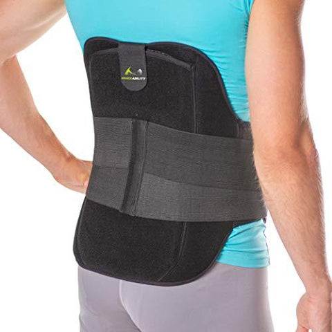 BraceAbility LSO Back Brace for Herniated, Degenerative & Bulging Disc Pain Relief, Sciatica, Spine Stenosis | Medical Lumbar Support Device for Post Surgery & Fractures with Hot/Cold Therapy (M)