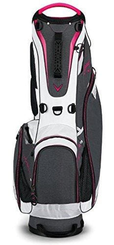 Callaway Golf 2018 Hyper Lite 3 Stand Bag ,Titanium/ White/ Pink, Single Strap