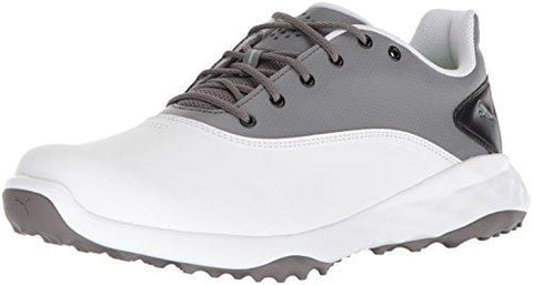 PUMA Golf Men's Grip Fusion Golf Shoe, White/Quiet Shade/Black, 11 Medium US