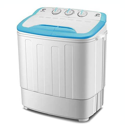 4-EVER Mini Washing Machine, Portable Twin Tub Washer and Spin Dryer Combo,13lbs for Dorms,Apartments, RV's, College Rooms,Camping Spinner Dryer