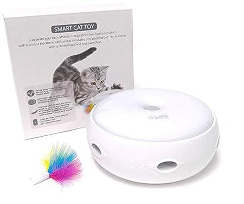 Cat Teaser Interactive Cat Toy- Automatic Electronic Motion Toy with Feathers