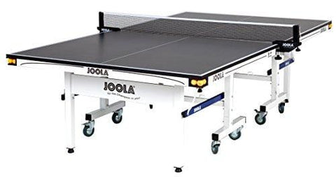 JOOLA Rally TL - Professional MDF Indoor Table Tennis Table w/ Quick Clamp Ping Pong Net & Post Set - 10 Minute Easy Assembly - Corner Ball Holders - USATT Approved - Ping Pong Table w/ Playback Mode