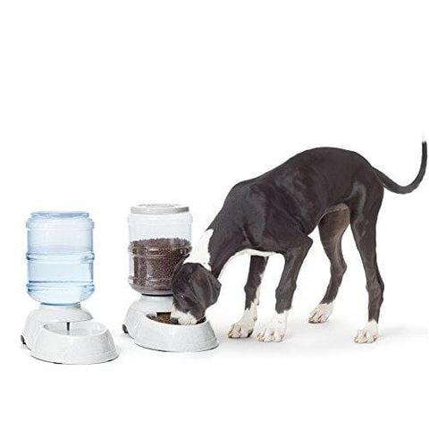 AmazonBasics Gravity Pet Feeder and Waterer Bundle, Large