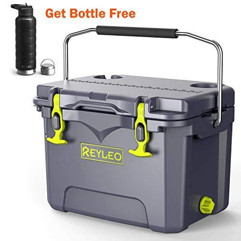 REYLEO Cooler, 21-Quart/20L Rotomolded Cooler, 30-Can Capacity, 3-Day Ice Retention, Heavy Duty Ice Chest (Built-in Bottle Opener, Cup Holder,incl.) for Camping, Fishing, and Other Activities - A21