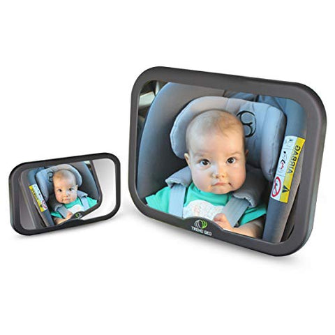 Trendgeo Baby Car Mirror for Back Seat 360 Wide Angle Baby Mirror for Car Rear Facing & Front Facing Car Back Seat Full View Infant Easy Installation on Headrest for Baby Toddler Children