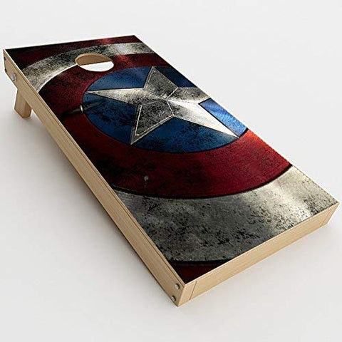 Skin Decals Vinyl Wrap for Cornhole Game Board Bag Toss (2xpcs.) / America Sheild