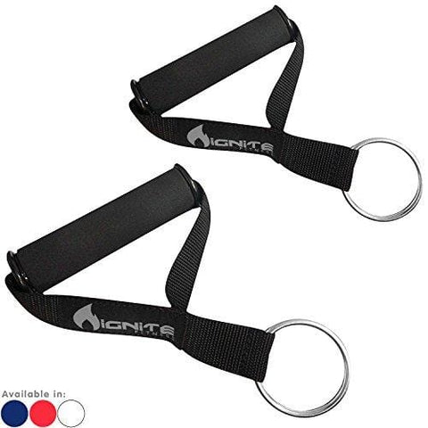 Ignite Fitness Ultra Heavy Duty Elite Exercise Handles Solid ABS Cores, Comfortable Extra Wide Foam Grips, Seamless O Rings - Perfect Resistance Band Handles Crossfit Bodybuilding