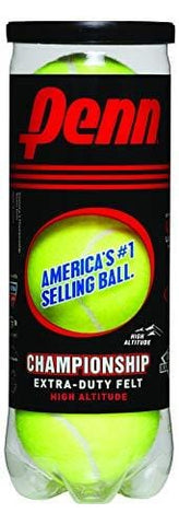 Penn Championship High Altitude Tennis Balls - Extra Duty Felt Pressurized Tennis Balls, 1 Can, 3 Balls