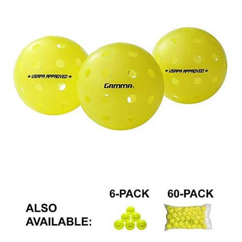 Gamma Sports Photon Outdoor Pickleballs, High-Vis Optic Green USAPA Approved Pickleball Balls (3 Pack)