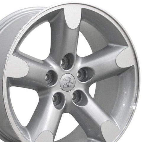20x9 Wheel Fits Dodge, RAM Trucks - RAM 1500 Style Silver Rim w/Mach'd Face, Hollander 2267