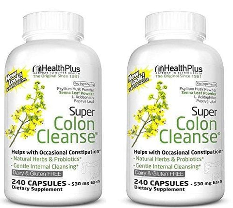 Health Plus Super Colon Cleanse: 10-Day Cleanse -Detox | 12 Cleanses, 480 Capsules