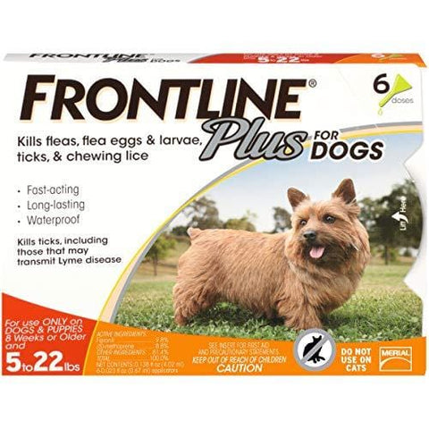 Frontline Plus for Dogs 022 lbs Orange, 6 Month