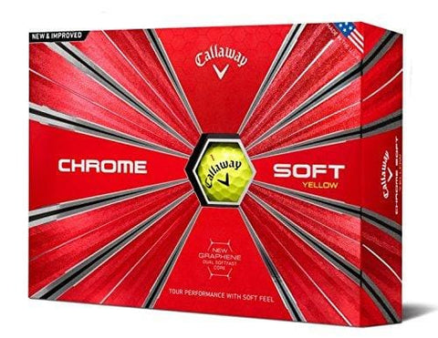 Callaway Golf Chrome Soft Golf Balls, (One Dozen), Yellow [product _type] Callaway - Ultra Pickleball - The Pickleball Paddle MegaStore