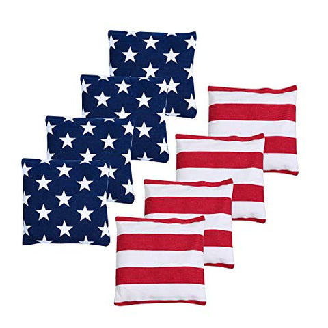 JST-GAMEZ Weather Resistant Cornhole Bags Duck Cloth Set of 8 Regulation Size with Portable Carrying Bag Official Bean Bags for Cornhole Games