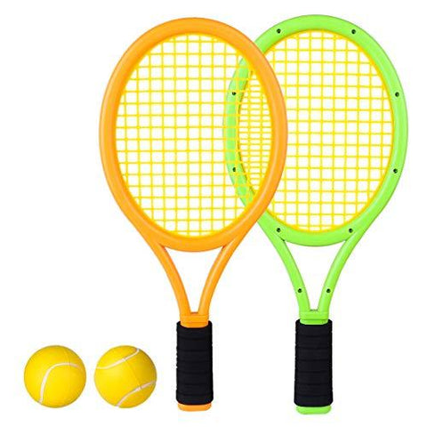 Lingxuinfo Kids Tennis Rackets Tennis Racquet Play Game Beach Toys Badminton Set for Kids with 2 Rackets