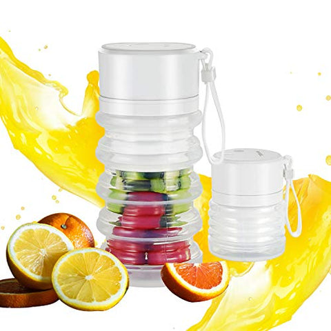 Aifeel Portable Blender,Professional Foldable Travel Blender,12.5oz Personal Size Blender for Shakes and Smoothies,Mini Jucier Cup with 2000mA USB Rechargeable Battery,White