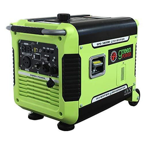 Green-Power America GPG3500iE 3500W Inverter Generator, Green/Black