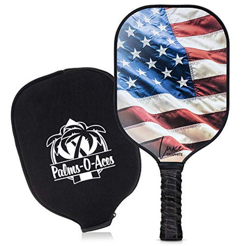 Graphite Pickleball Paddle with Cover - Lightweight Pickleball Racket for Beginners to Professionals - Toray T700 Carbon Fiber Face - Quiet Pickle Ball Paddle with Fun UV Printed Graphics