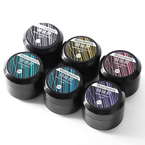 6 Color Nail Art Nail Spider Gel Set Matrix Gel Paint Design Nail Wire Drawing Nail Gel for Line Uv Gel Nails, Acrylic Nails, Natural Nails (Shipping from USA)