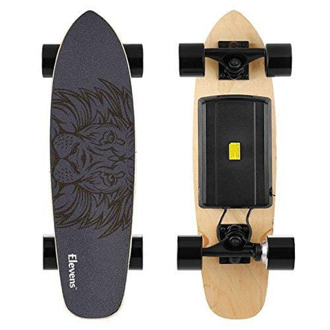 Elevens Electric Skateboard 10 MPH 10 Miles, 120W Motorized Electric Longboard Body Induction 28''