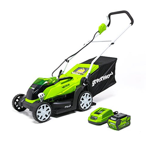 Greenworks 14-Inch 40V Cordless Lawn Mower, 4.0 AH Battery Included MO40B410