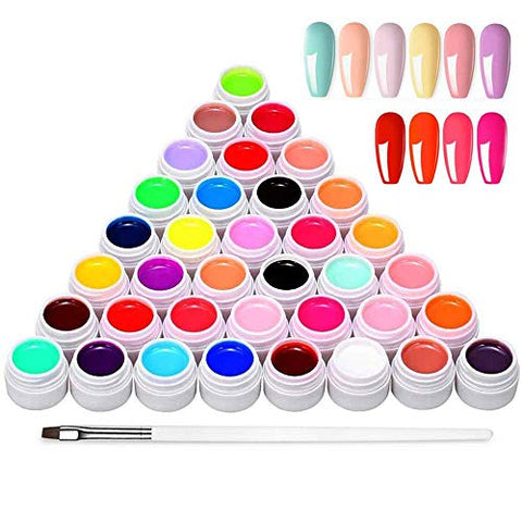 Anself 36 Colors Nail Gel Art Polish Pigment UV Gel Set