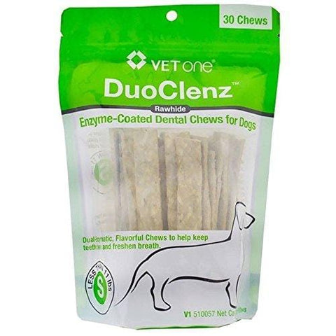 Vet One DuoClenz EnzymeCoated Dog Dental Hygiene Chews for Small Dogs - Clean Teeth & Freshen Breath - 30 Count