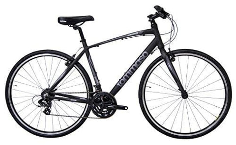 Tommaso Sorrento - Bike of The Month - Shimano Tourney Hybrid Fitness Bike, Matte Black/Grey - Medium