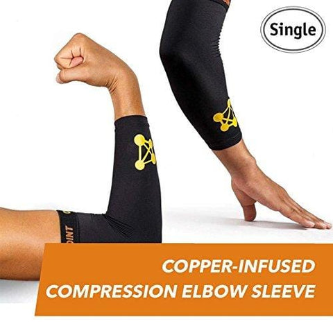 CopperJoint Copper-Infused Compression Elbow Sleeve, High-Performance Design Promotes Proper Blood Flow to Help Improve Circulation and Support Healing for All Lifestyles, Single Sleeve (X-Large)