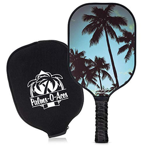 Graphite Pickleball Paddle with Cover - Lightweight Pickleball Racket for Beginners to Professionals - Toray T700 Carbon Fiber Face - Quiet Pickle Ball Paddle with Fun UV Printed Graphics