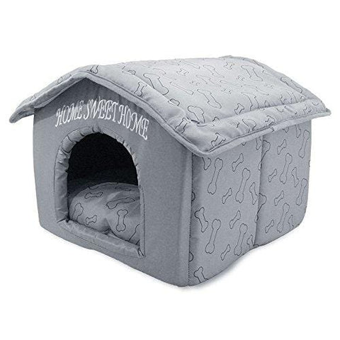 Best Pet Supplies Portable Indoor Pet House - Perfect for Cats and Small Dogs, Easy to Assemble - Silver
