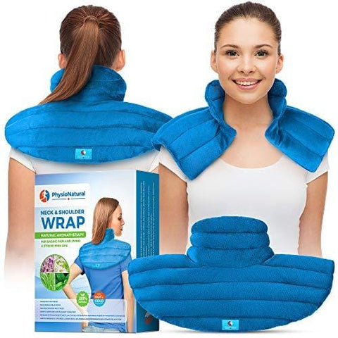 Neck and Shoulder Wrap - Instant Relief for Tension and Stress, Migraines, Headaches, Aches, Spasms, Arthritis, Stiffness, and Tightness - Deep, Penetrating Muscle Relaxation with Herbal Aromatherapy