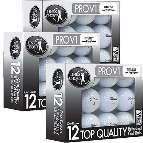 Titleist 36 ProV1 AAAAA Mint Refinished Used Golf Balls Black Foil Pack