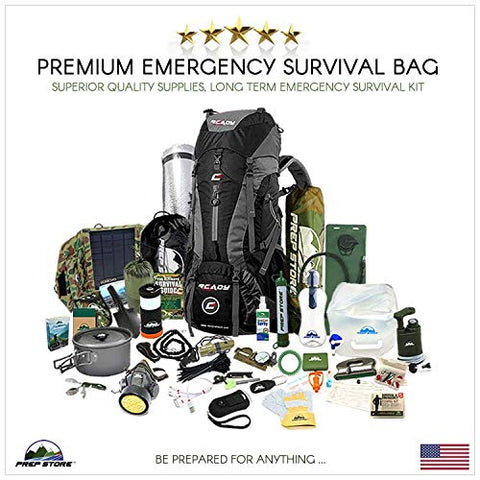 Prep Store - Premium - Emergency Survival Pack - Survival Kit - Bugout Bag - Hurricane Emergency Kit - Survival Bag - Bug Out Bag (Premium Kit)