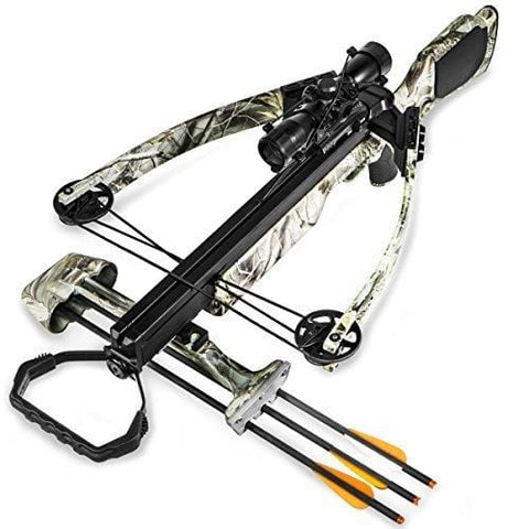 XtremepowerUS Reverse Crossbow 175 Lbs, 320 fps Hunting Equipment, Camo