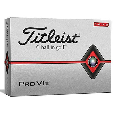 Titleist Pro V1x Golf Balls, White, High Play Numbers (5-8), One Dozen