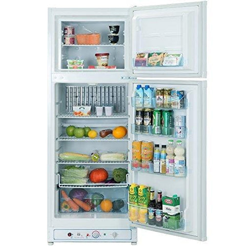 Smad Gas Refrigerator Freezer 110V/Propane Fridge Up Freezer, 9.3 Cu.Ft, White